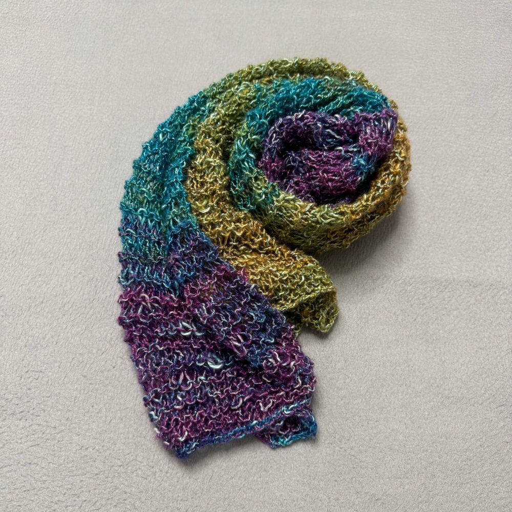 Scarf Women Multicolor Mermaid Knit Open Weave Lightweight Metallic